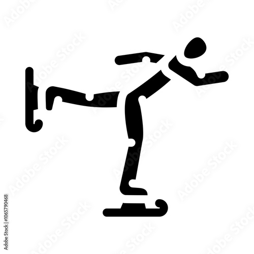 figure skating winter sport glyph icon vector. figure skating winter sport sign. isolated symbol illustration