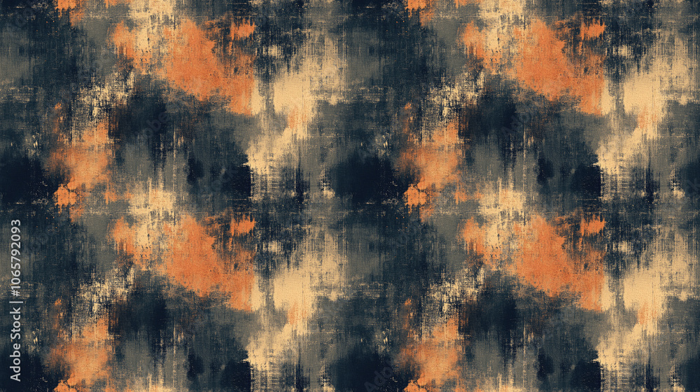 Obraz premium Seamless abstract grunge pattern featuring intricate ink textures versatile for elegant design applications