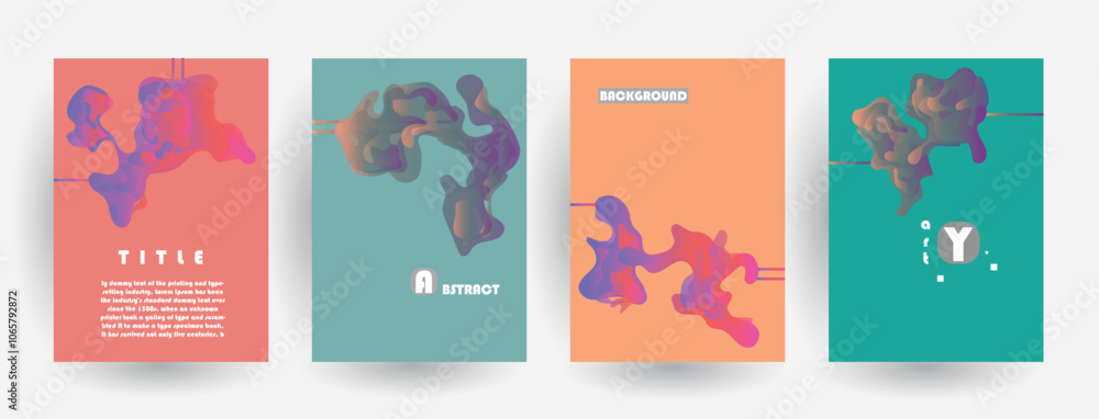 Fototapeta premium Modern abstract covers set. Abstract shapes composition. Futuristic minimal design.
