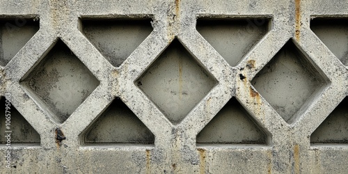 コンクリート壁の装飾的なパターン、都市部の建物の一部、日中の光の中で撮影された