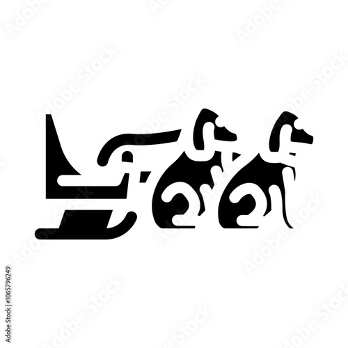 sled dog racing winter sport glyph icon vector. sled dog racing winter sport sign. isolated symbol illustration