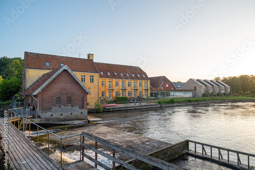 The old mill and dam of Ry in Denmark