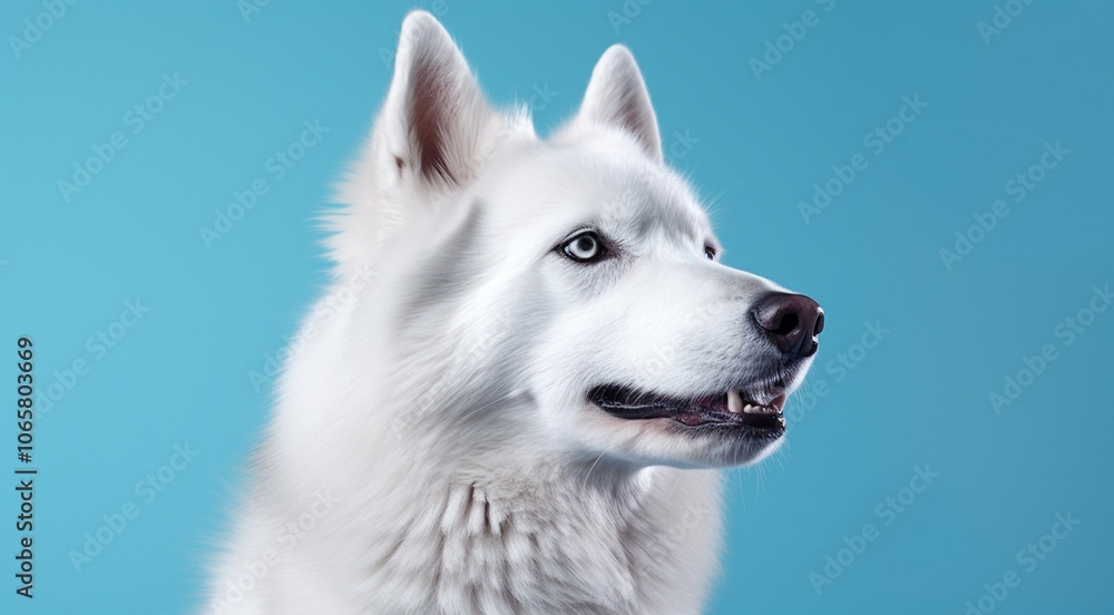 Obraz premium dog on the abstract background, dog face, close-up of dog face, dog portrait on background, looking dog