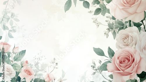 Corner Border with Pink and White Roses
