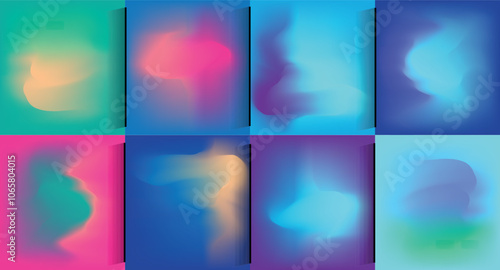 Abstract geometric pattern background for brochure cover design. Blue, yellow, red, orange, pink and green vector banner template	