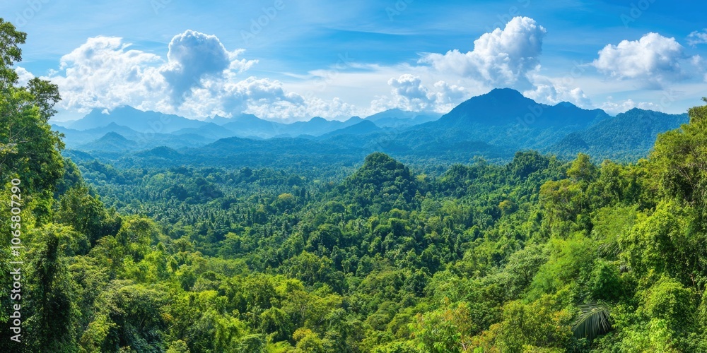 Fototapeta premium Lush Green Forest Landscape