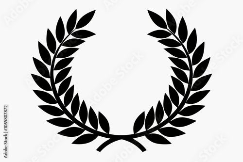 Laurel wreath icon, Laurel wreath silhouette vector
