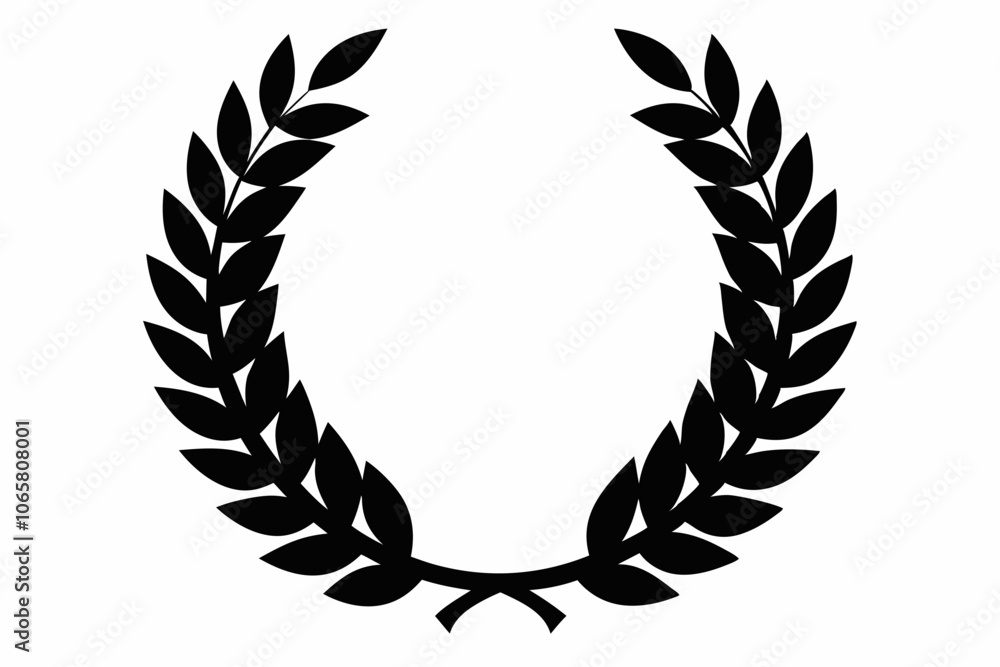 Obraz premium Laurel wreath icon, Laurel wreath silhouette vector 