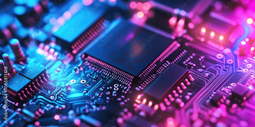 Fototapeta premium Computer Motherboard Close-Up
