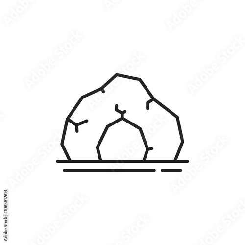 thin line black cave icon like speleology