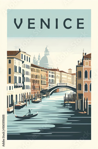 Timeless Venice - A Simple and Clear Minimalist Travel Poster Design