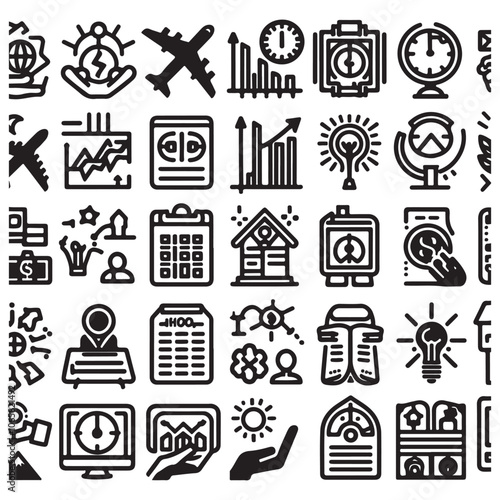 finance icons set