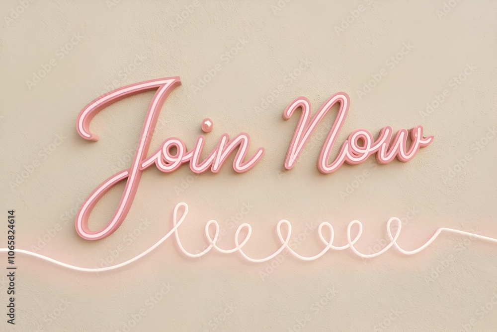 Obraz premium The image features a stylish, pink neon sign displaying the phrase 