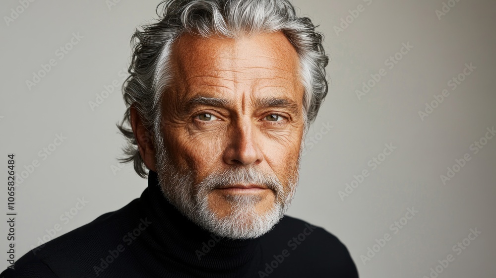 A distinguished older gentleman gazes thoughtfully, radiating sophistication and maturity A distinguished older gentleman gazes thoughtfully, radiating sophistication and maturity