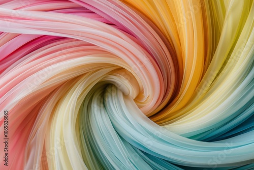 Wallpaper Mural Swirling rainbow of flowing, silk-like fabric creates a mesmerizing vortex of soft, harmonious colors and motion. Torontodigital.ca