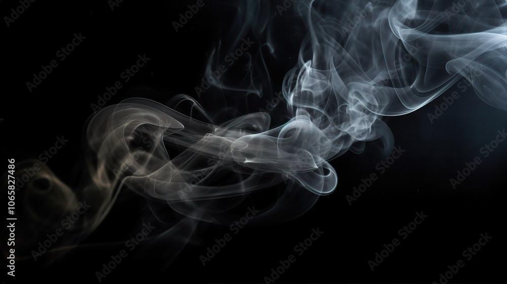 Obraz premium Soft Smoke Patterns on Black Background