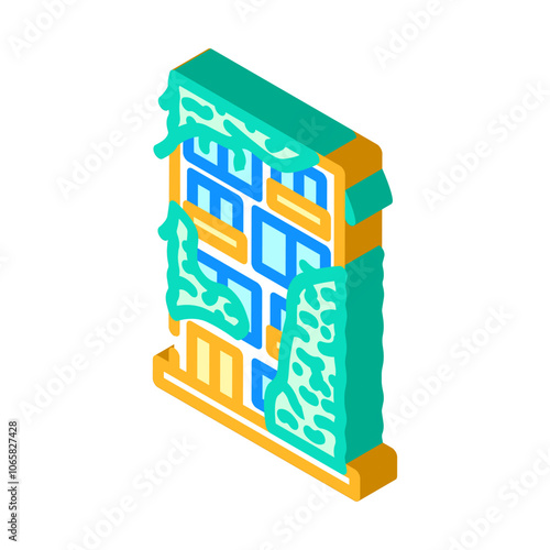 vegetated façade green building isometric icon vector. vegetated façade green building sign. isolated symbol illustration