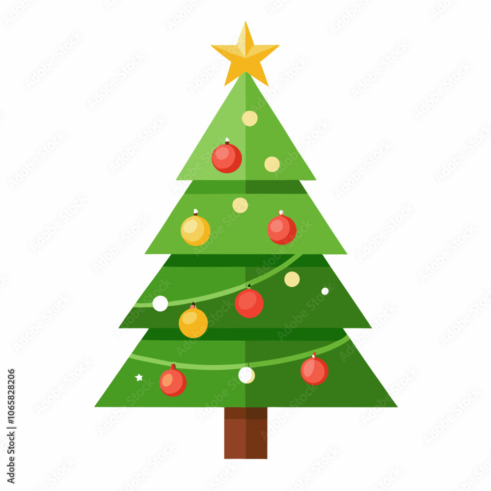 Obraz premium lighting Christmas tree vector style with withe background
