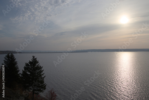 sun over the river