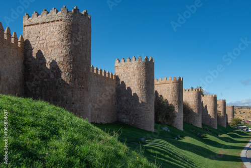 The walls of Avila, a World Heritage Site, in Avila, Spain photo