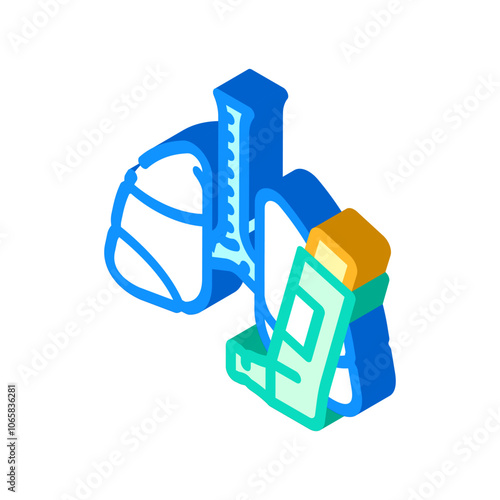 asthma man disease isometric icon vector. asthma man disease sign. isolated symbol illustration