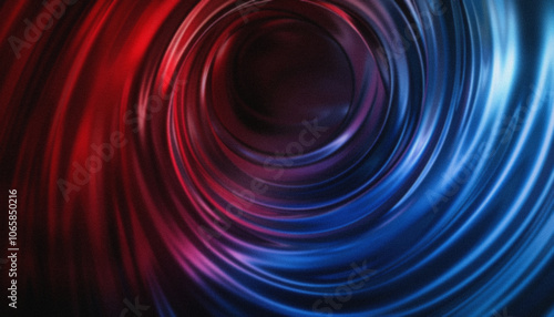 Abstract Red and Blue Gradient Swirl with Glowing Vortex. Futuristic Red and Blue Swirling Vortex with Digital Glow