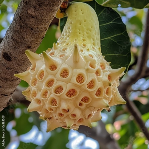 Annona muricata flower close-up. photo