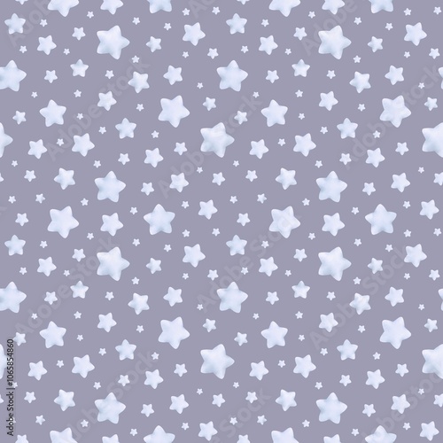 Pastel sky big blue stars purple background