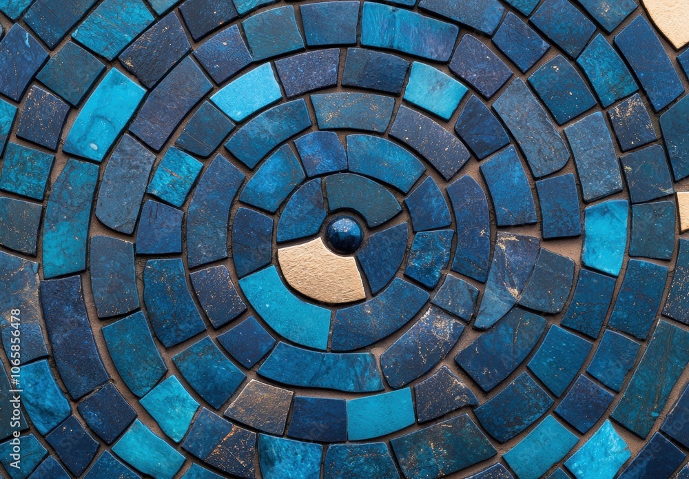Naklejka premium Intricate Mosaic Pattern in Shades of Blue