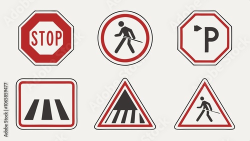 Free Download road signs isolated on white, illustration of a road signs, road signs set on white - GFXLoad