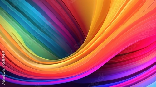 Vibrant 3D Abstract Waves in Colorful Gradient