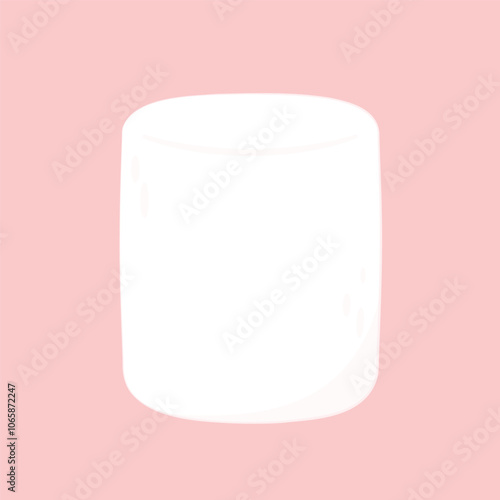 Marshmallow isolated on pink background. Marshmallow vector.