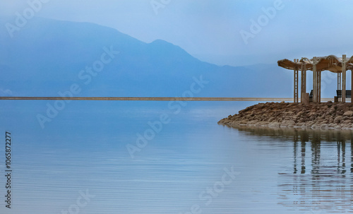 Beautiful morning at the Dead Sea in Israel