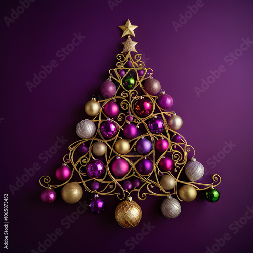 Christmas tree made of baubles