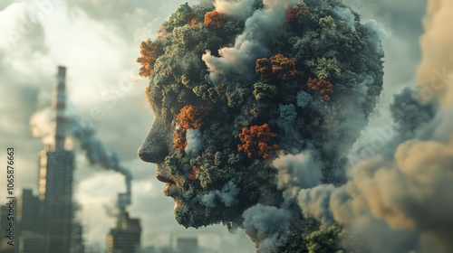 Our bodies can absorb harmful substances from pollution and contaminated food. This is like swallowing industrial toxins or being affected by climate change. This idea can be shown with 3D pictures. photo