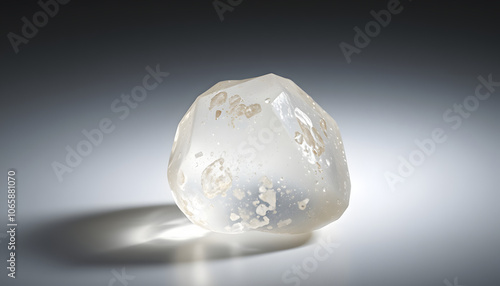 Transparent healing gemstone isolated with white highlights, png photo