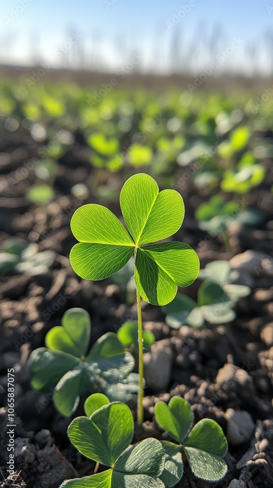 Clover leaf in sunlight for Valentine's Day background Clover leaf in sunlight for Valentine's Day background
