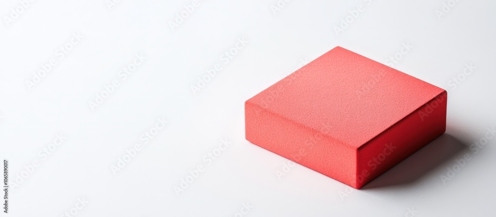 Vibrant red cube on a plain white background Vibrant red cube on a plain white background