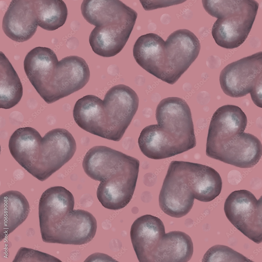 Obraz premium Valentine's Day seamless pattern, hearts on a colored background