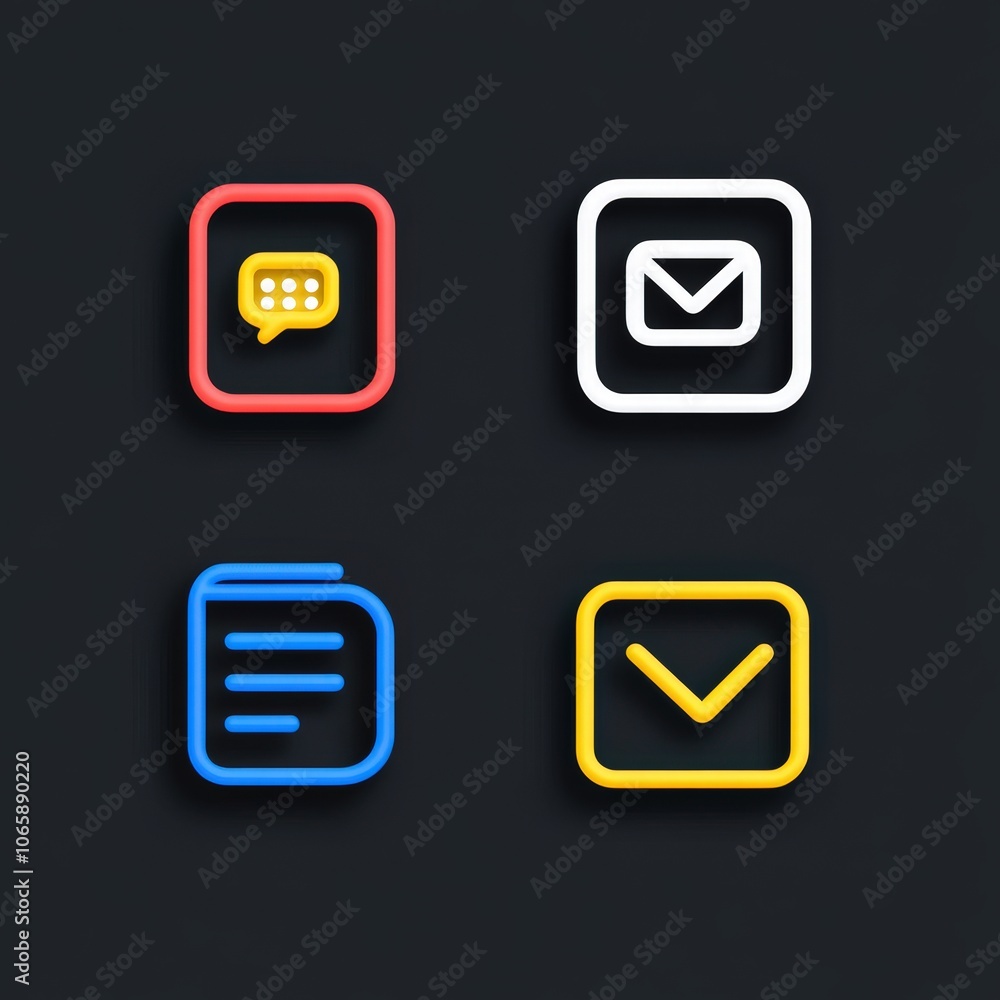 Fototapeta premium modern minimalist app icon design on dark background