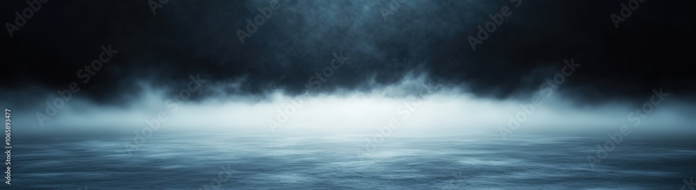 Fototapeta premium Mysterious fog over dark water