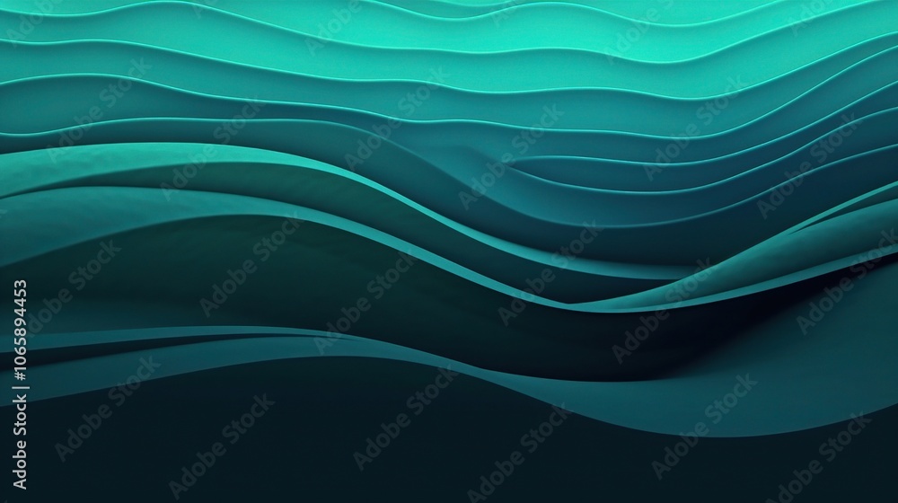 Fototapeta premium Abstract Waves in Aqua and Dark Shades