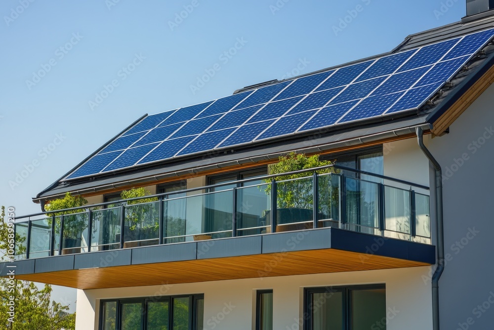 Fototapeta premium House with solar panels