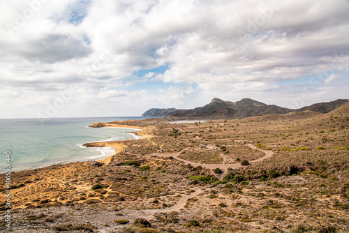 Calblanque Regional Park, Murcia, Spain.  Nature reserve of sea and virgin beaches Protected are of nature reserva on the mediterran coast of Murcia.   photo