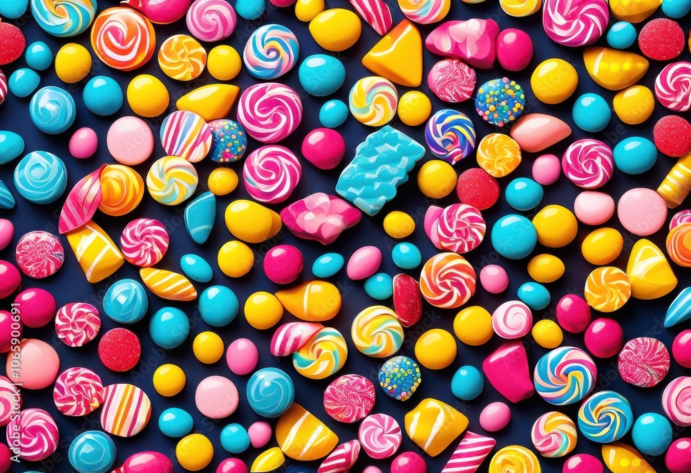 Fototapeta premium vibrant collection colorful candy geometric shapes displaying array whimsical colors fun designs delightful imagery, rainbow, lgbtq, lgbt, pride, love