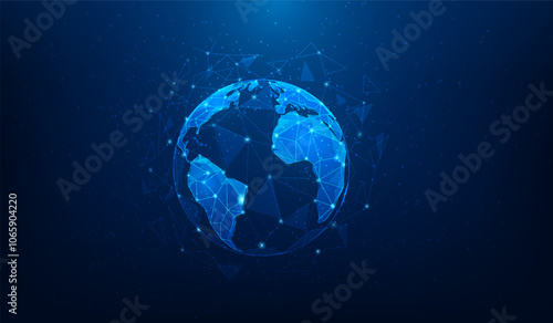 social network globe data communication technology blue background. vector illustration fantastic technology.