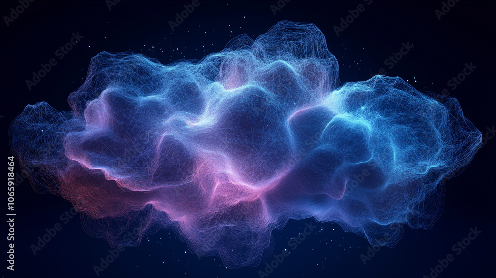 Obraz premium デジタルクラウドネットワーク