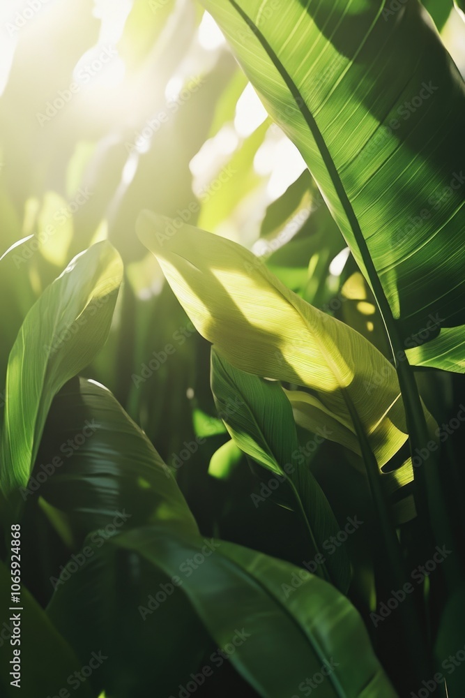 Obraz premium Sunlight filtering through leafy greens