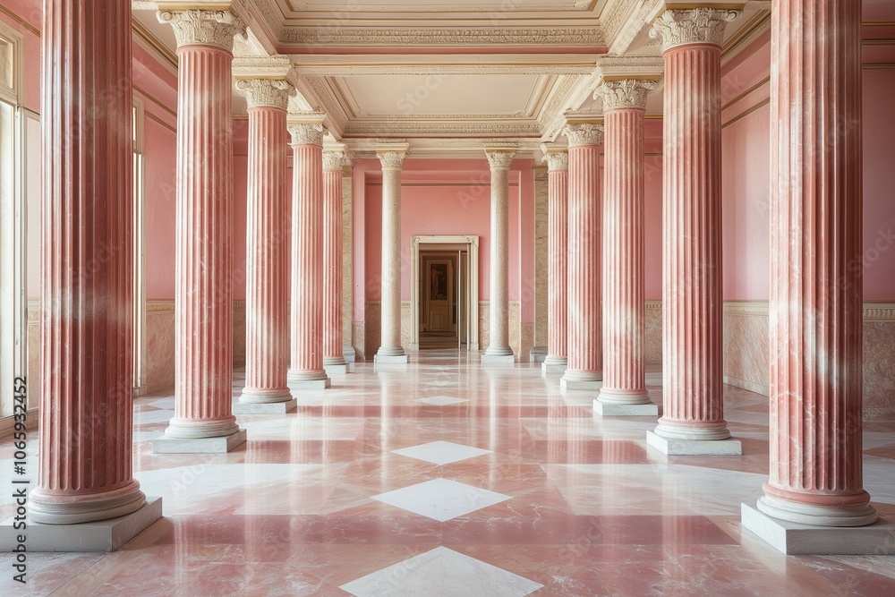 Fototapeta premium Palace interior background columns hall