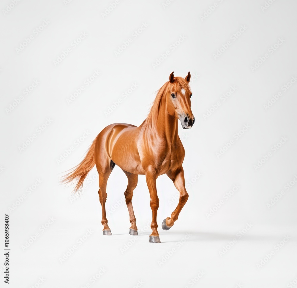 Obraz premium Magnificent chestnut horse standing tall and proud